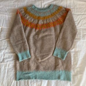 colorful anthropology long sweater/sweater dress
